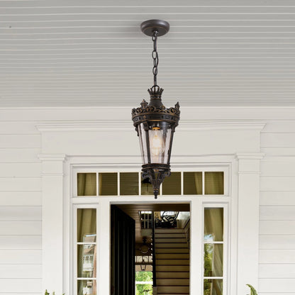 Vintage Crown Lantern with Ornate Metal Design