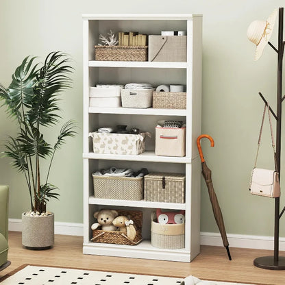 Modern 5-Tier Open Storage Bookshelf 