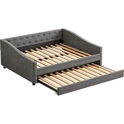 Modern Style Full-Size Upholstered Daybed with Trundle
