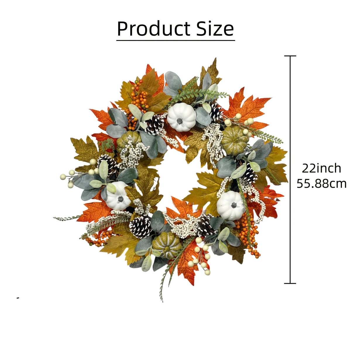 Fall Pumpkin Wreath | Maple Leaf Thanksgiving Door Decor