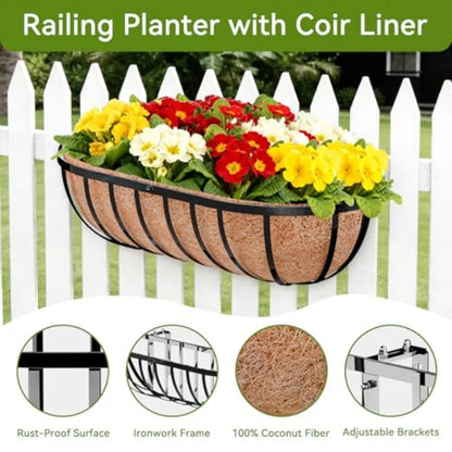 Balcony Flower Boxes with Coco Liner