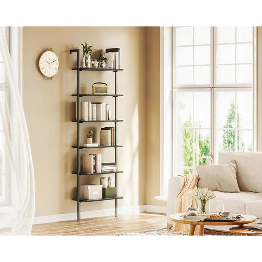 Stylish 6-Tier Metal Frame Ladder Shelf