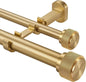 Premium Double Curtain Rod Set | Heavy-Duty Brushed Gold Drapery Rod
