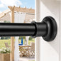 Heavy-Duty Black Tension Curtain Rod | Adjustable No-Drill Rod 43–131 Inch