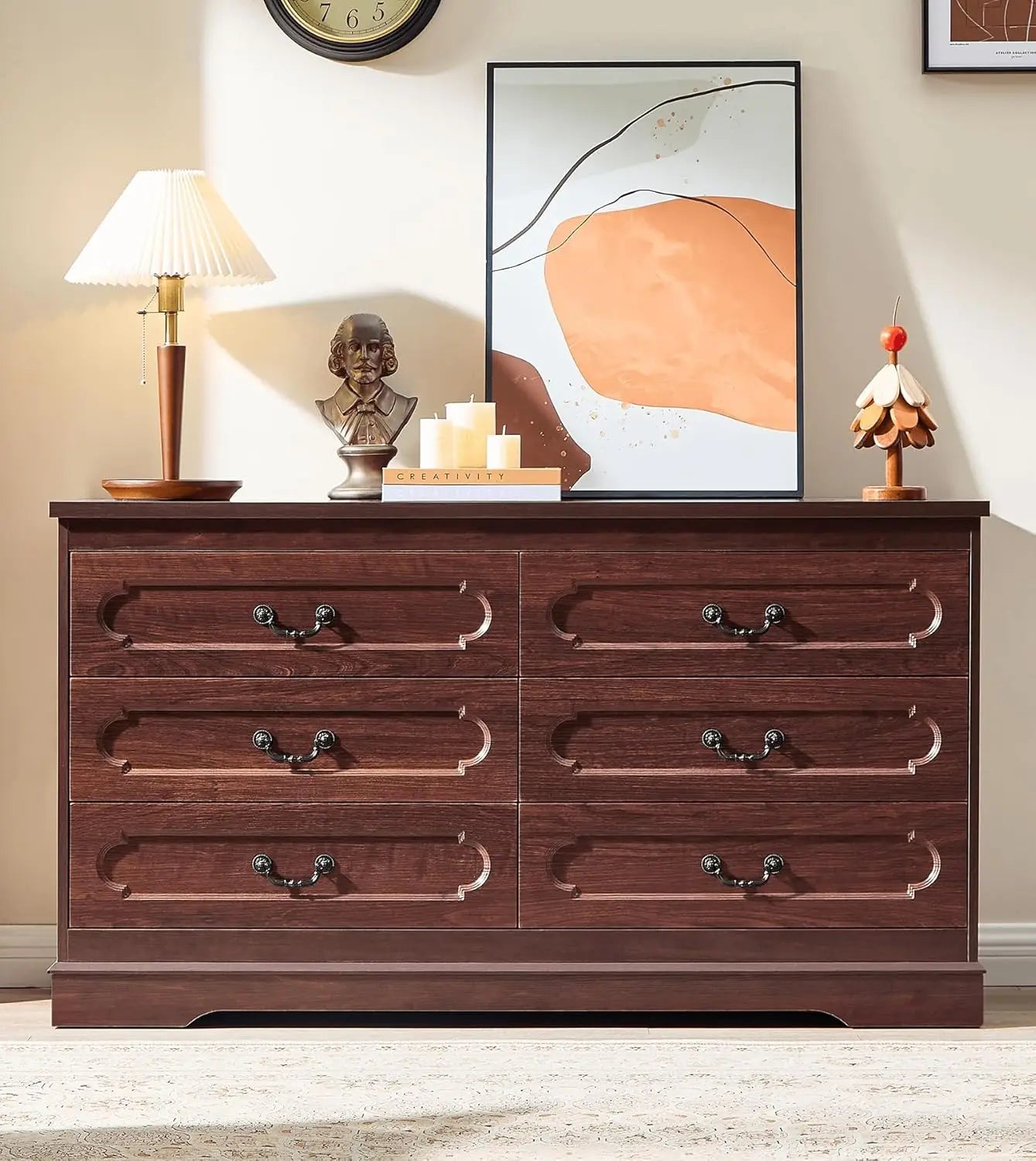 Farmhouse Style Cherry Wood Chest of Drawers